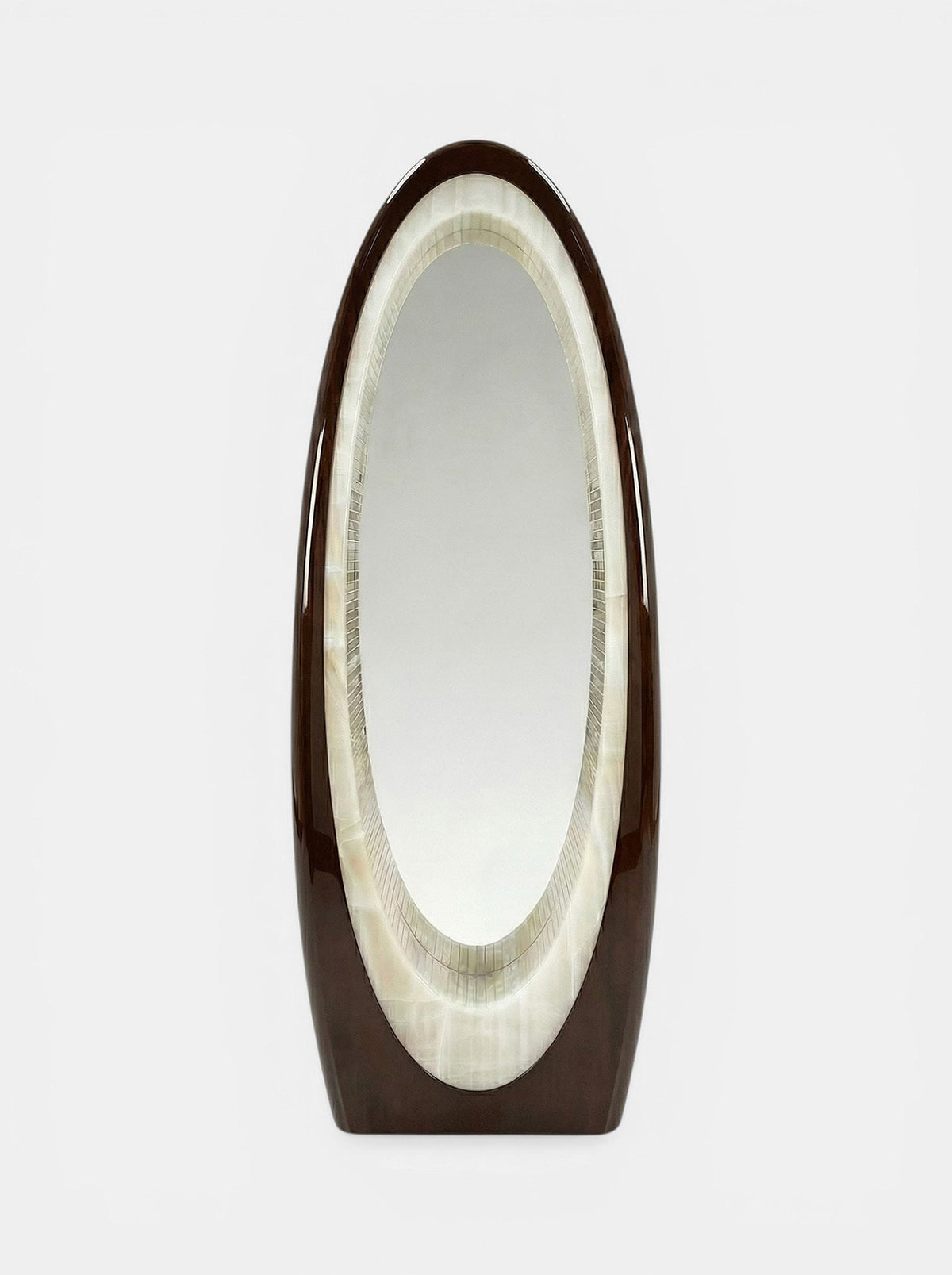 Harch Brown And White Onyx Mirror — detail view