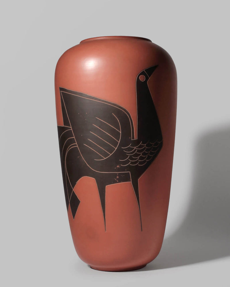 Joep Thissen Large Sgraffito Terracotta Ceramic Vase For Loré by Vintage Stories | The Oblist