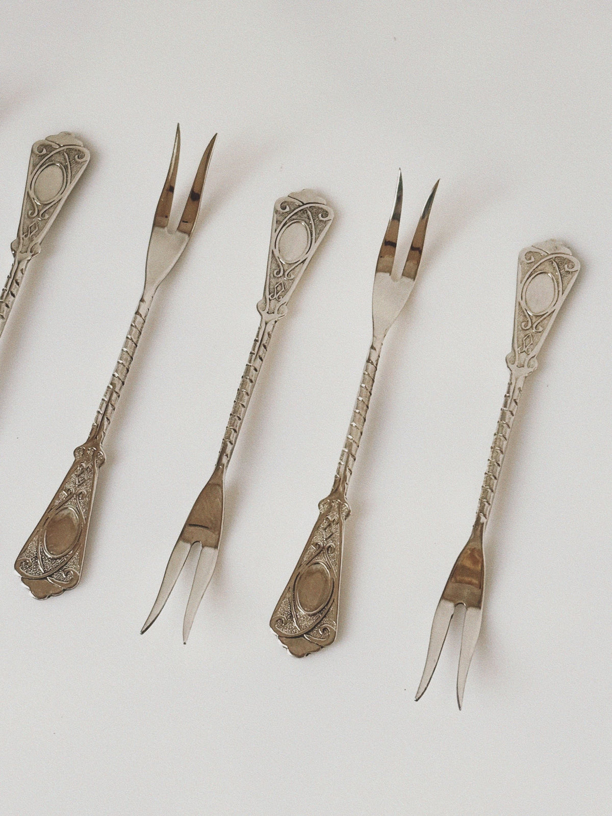 Set of Silver Plated Dessert Forks, 1985 Poland — alternate view