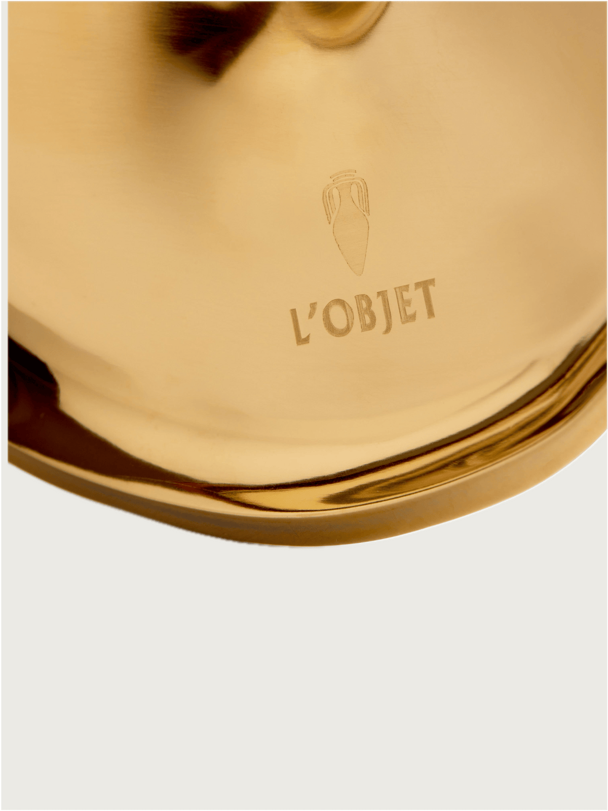 Fern Bowl - Small — close-up of polished brass surface
