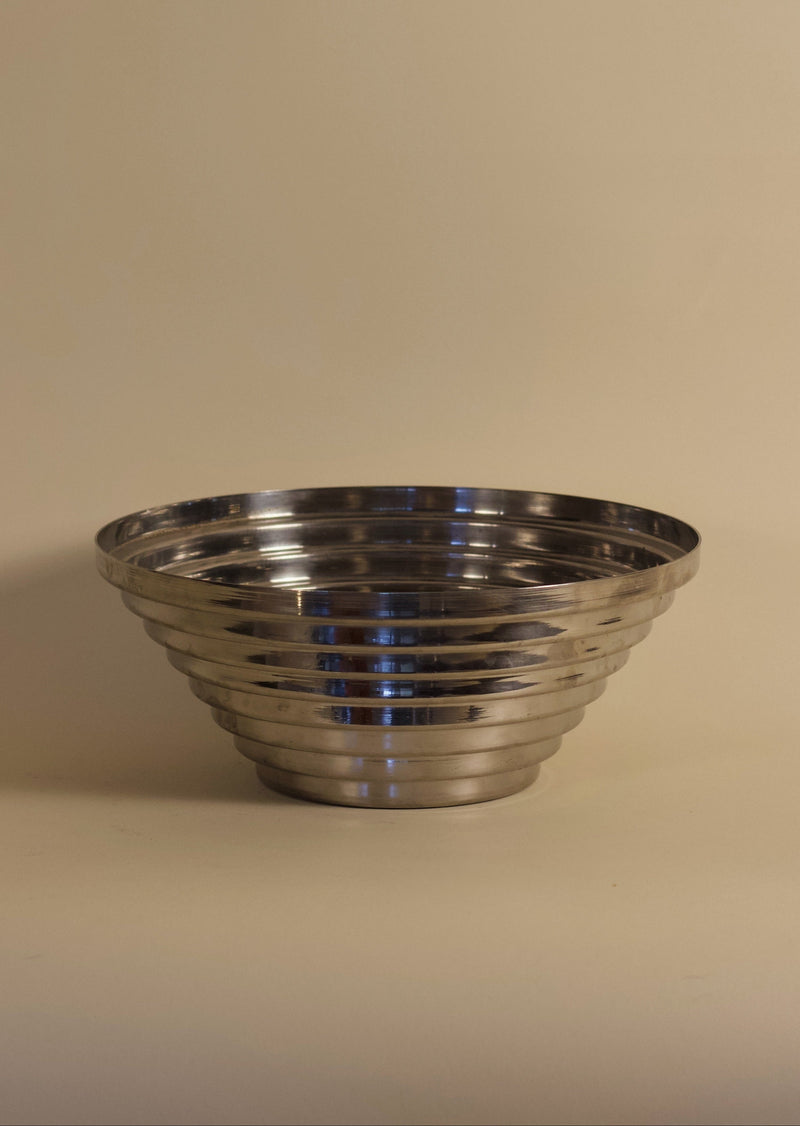 Stainless Steel Stepped Bowl — side angle