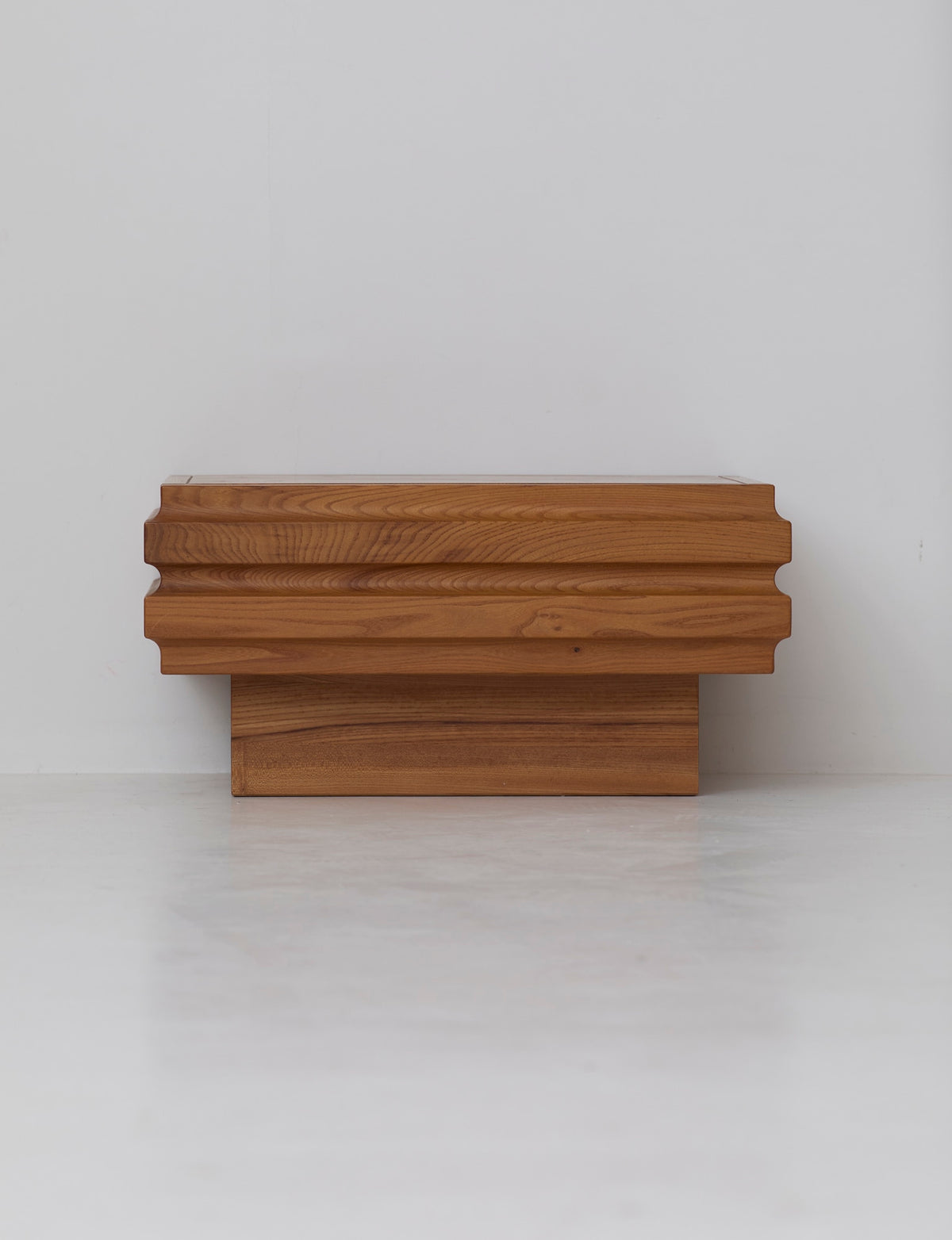 Regain Normandie one-drawer side table in solid elm — in context