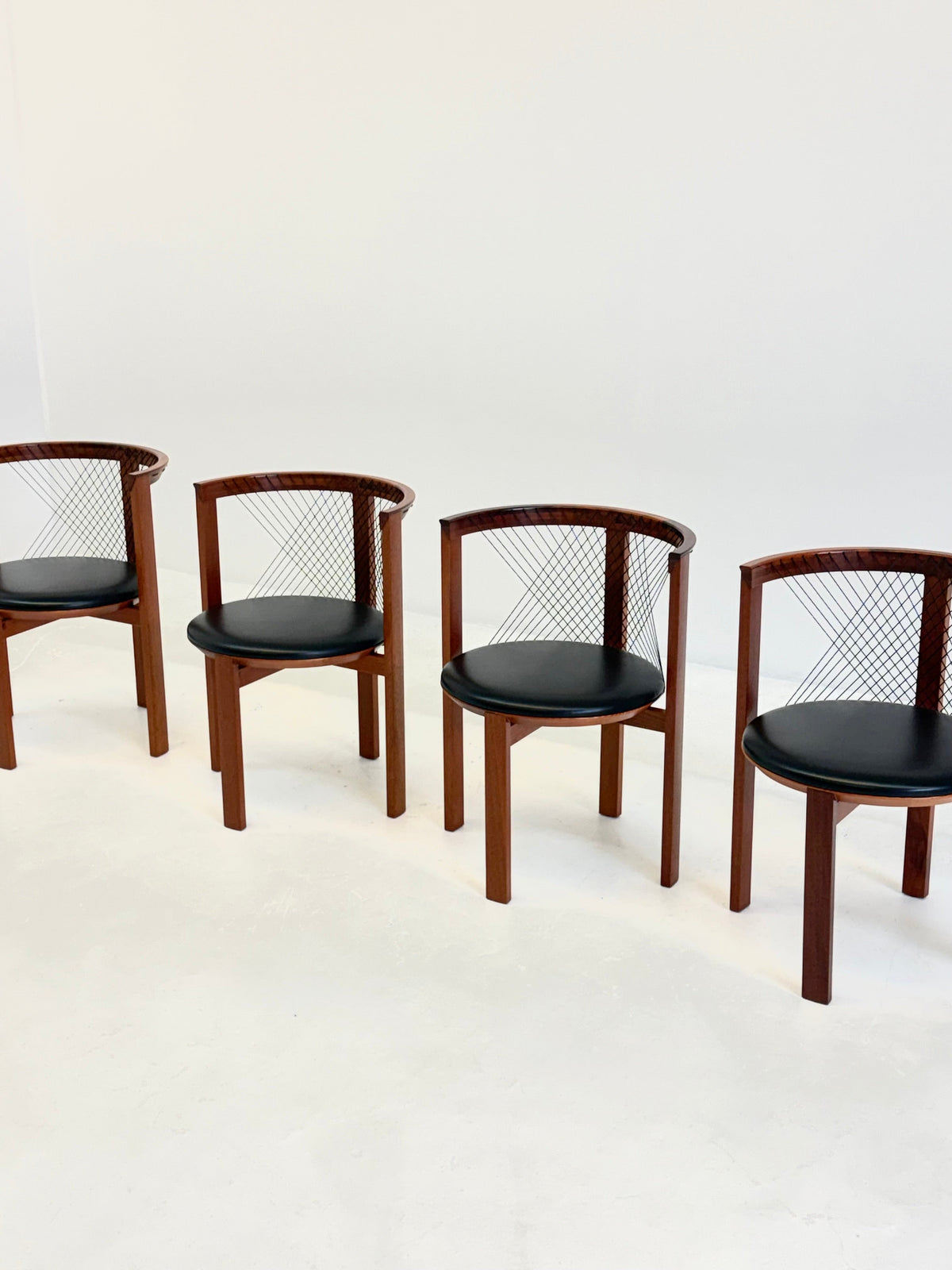 Set of Tranekær String chairs by Niels Jørgen Haugesen — close-up