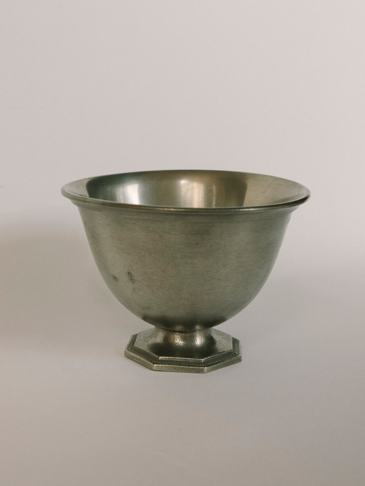 Just Andersen Art Deco Pewter Footed Bowl | Denmark - c. 1920s — detail view