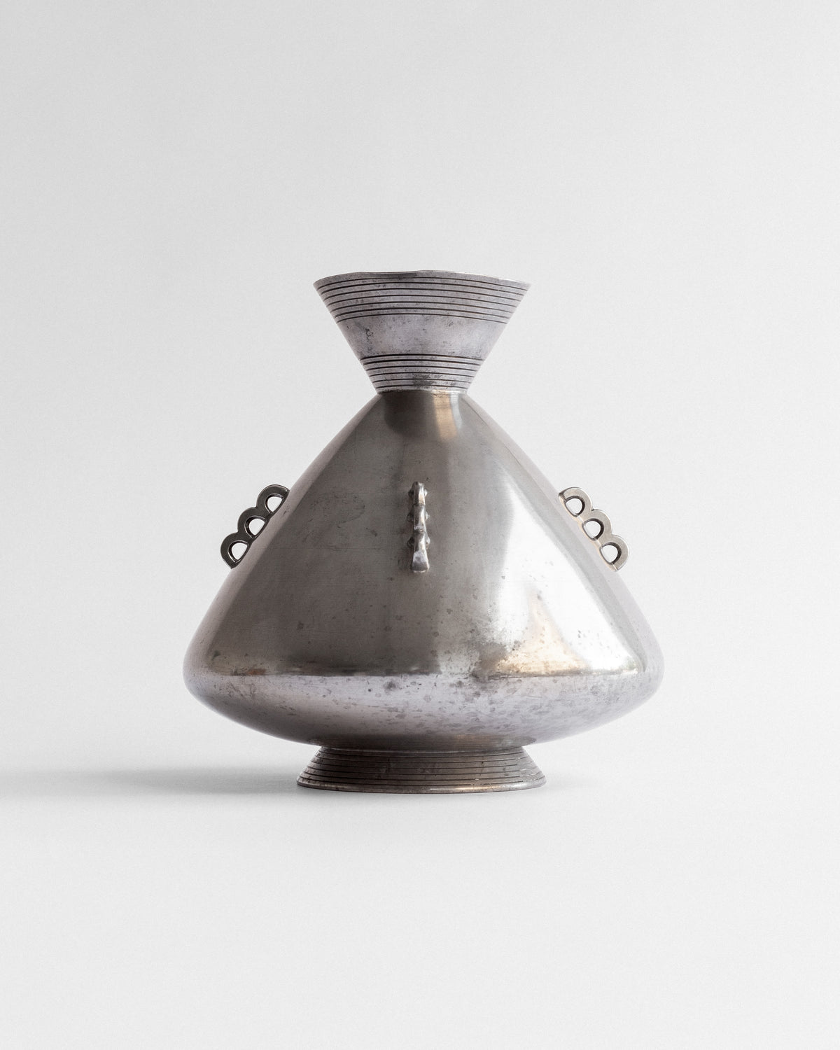 Art Deco Pewter Vase by Sylvia Stave, Sweden, 1930s — detail view