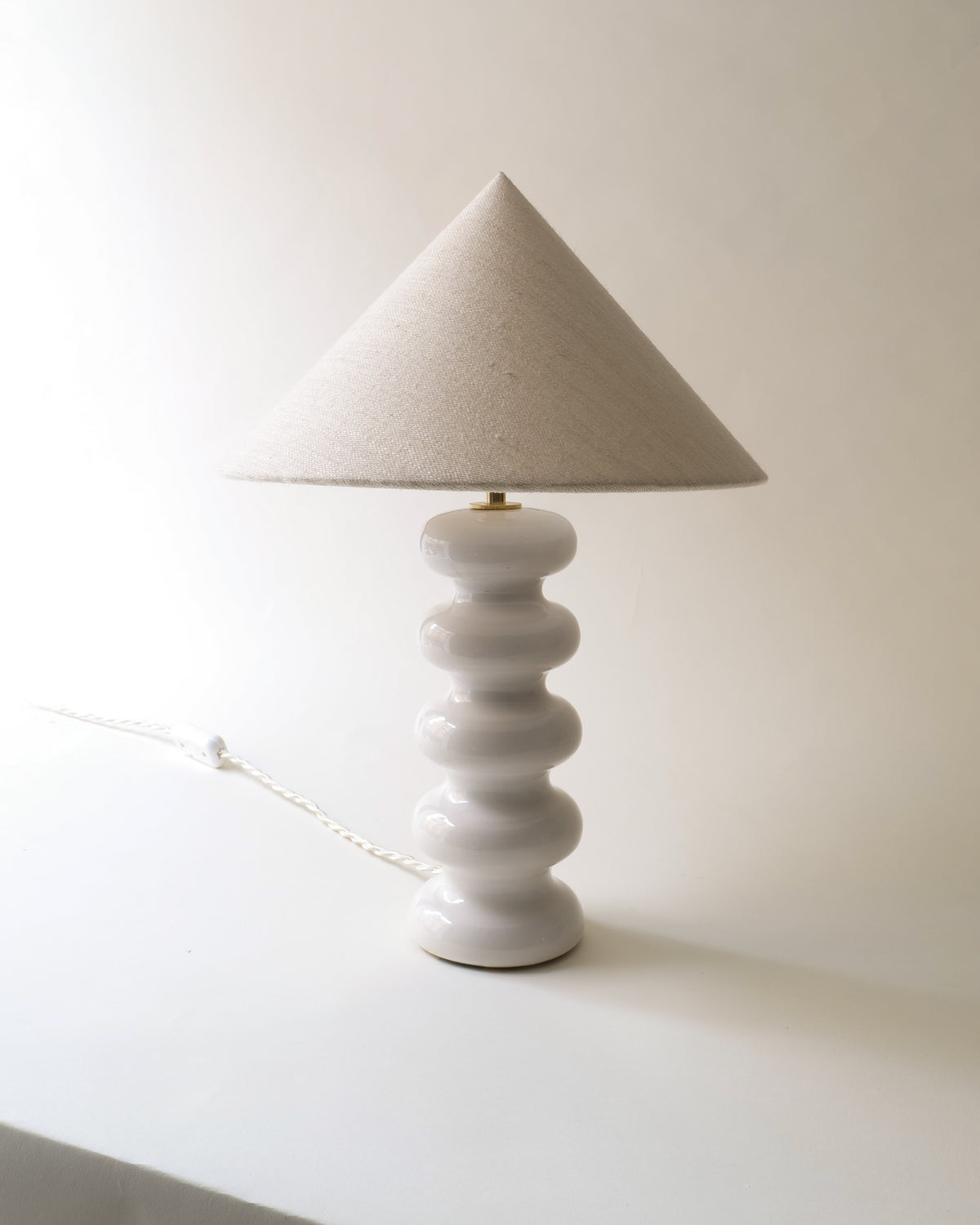 Vintage Table Lamp in Ceramic - Sculptural Collection — angled view on neutral background