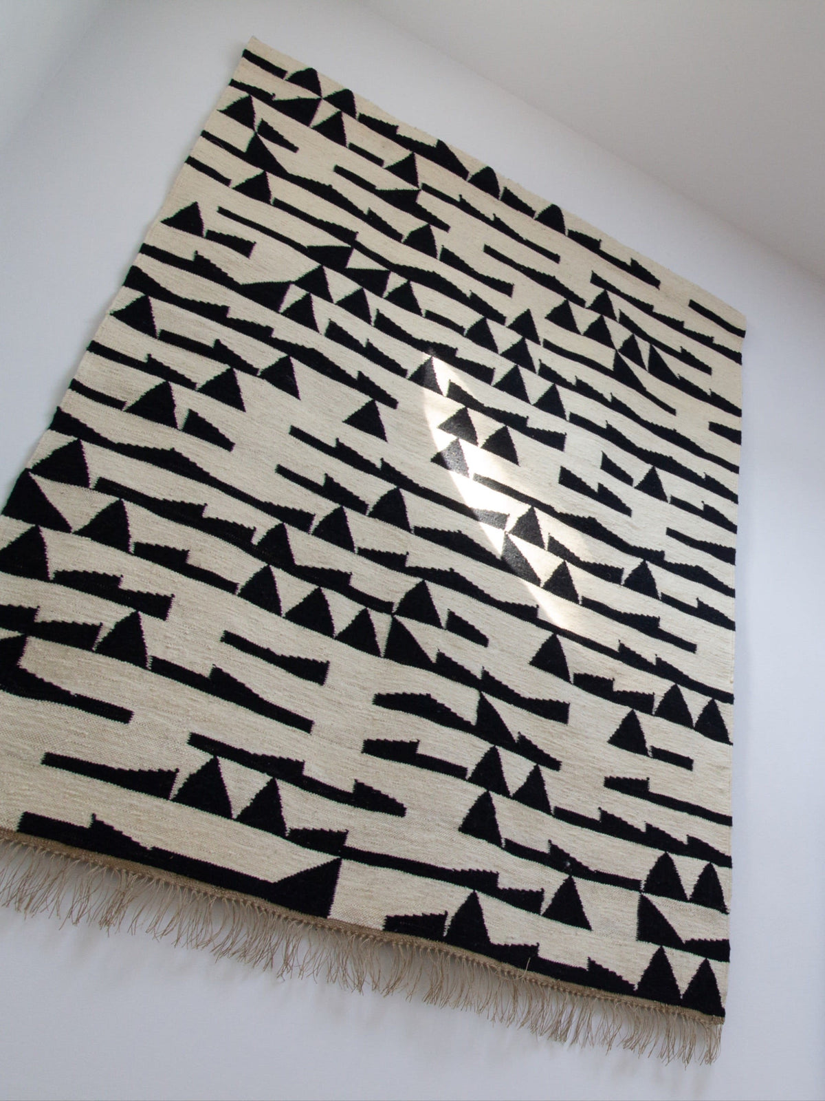System Chaos  - Contemporary Minimalist Tapestry / Rug — side angle