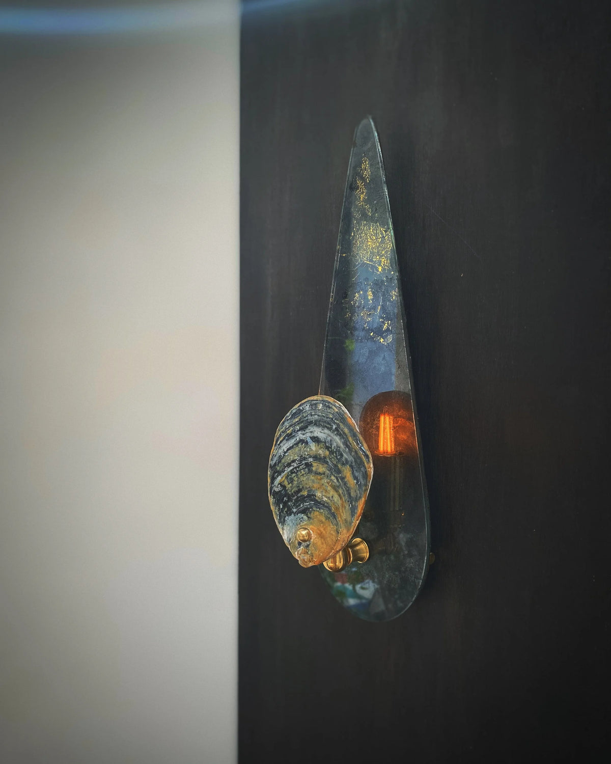 Tear Drop Wall Light in Glass and Brass by Charlotte Packe Studio | The Oblist