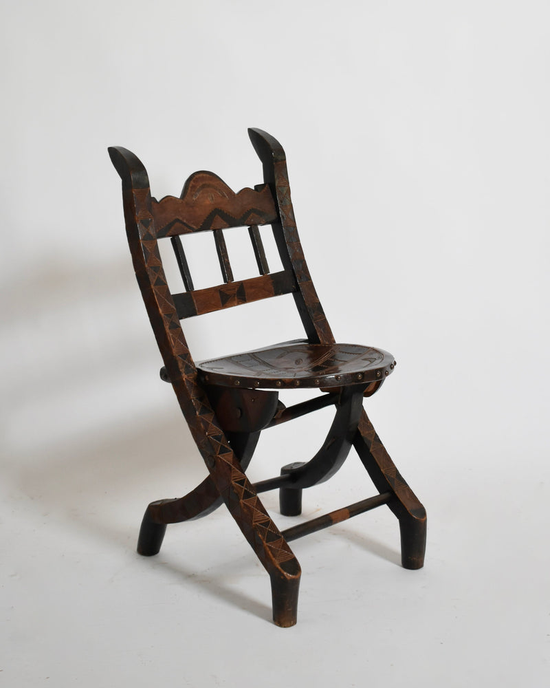 Wooden Senoufo chair, 1960s by Barracuda Interiors | The Oblist