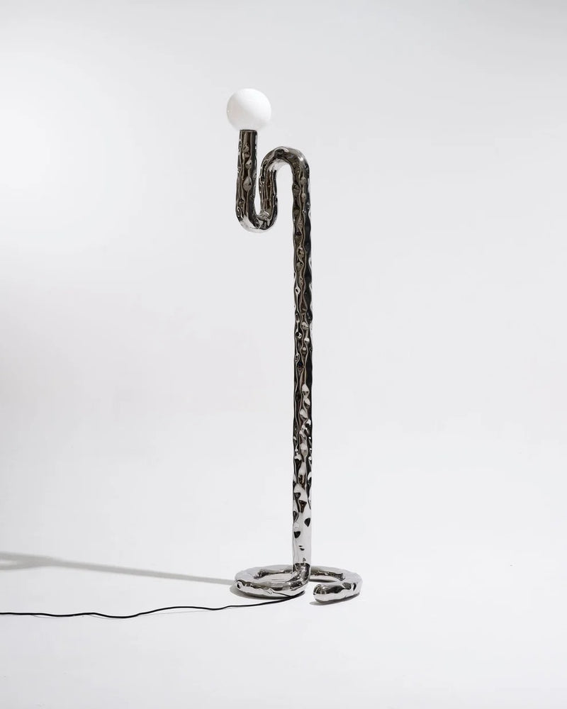 Stainless Steel Floor Lamp - Lasso Series by Nitush Aroosh by Nitush Aroosh | The Oblist