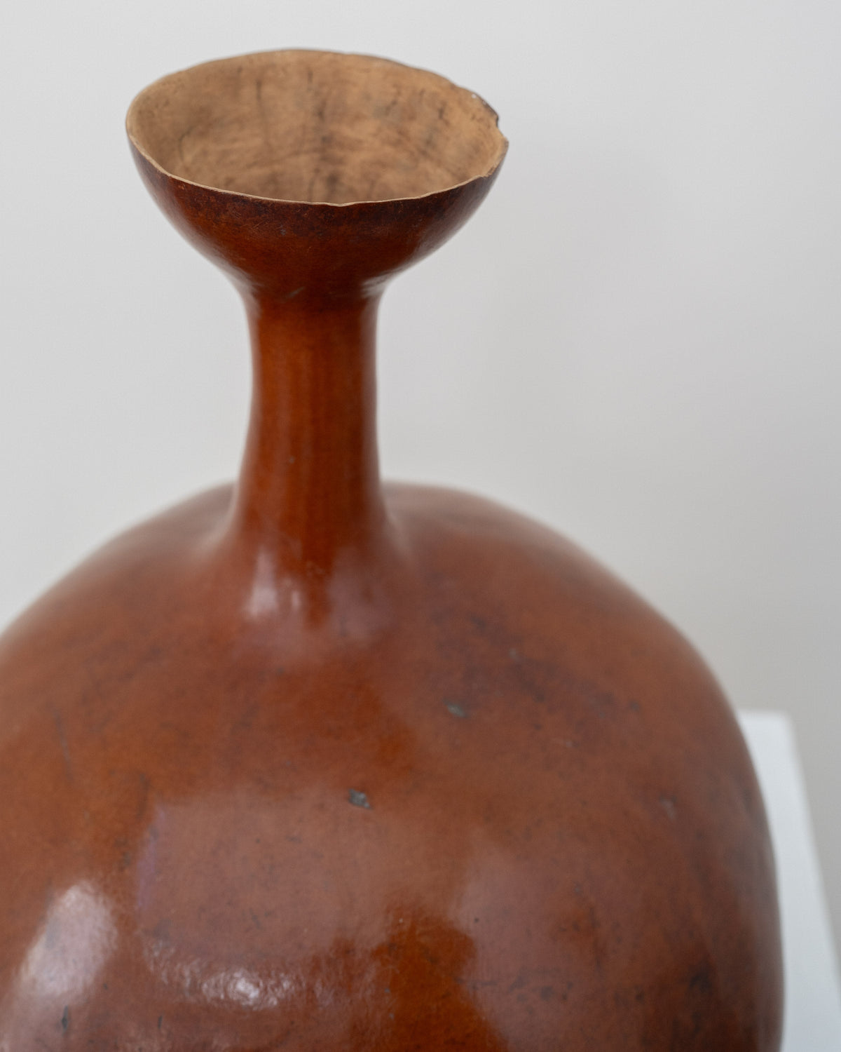 Vintage Sculptural Tutsi Gourd Vessel Vase Sculpture — close-up