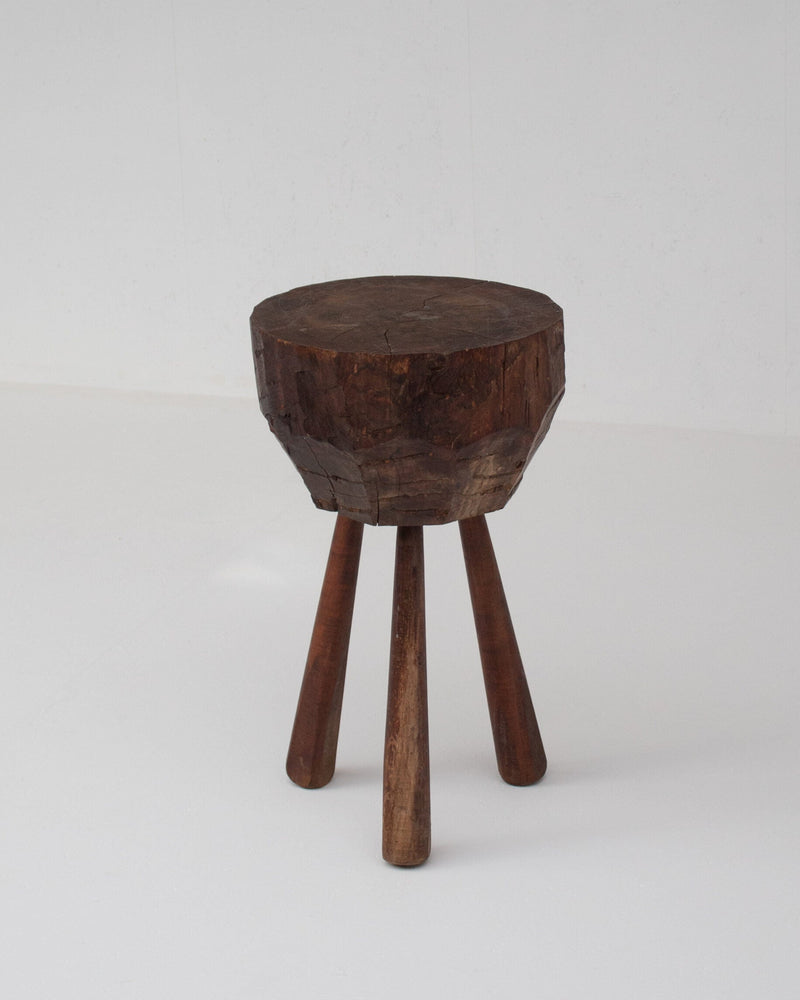 Rustic Tripod Wooden Side Table — alternate view