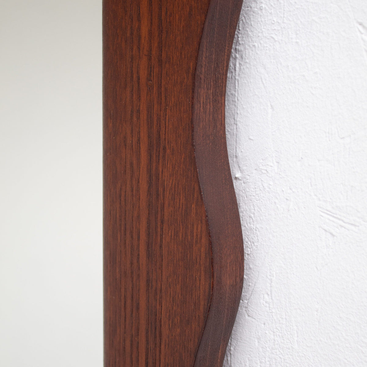 Large Vintage Wavy Walnut Wall Mirror — alternate view