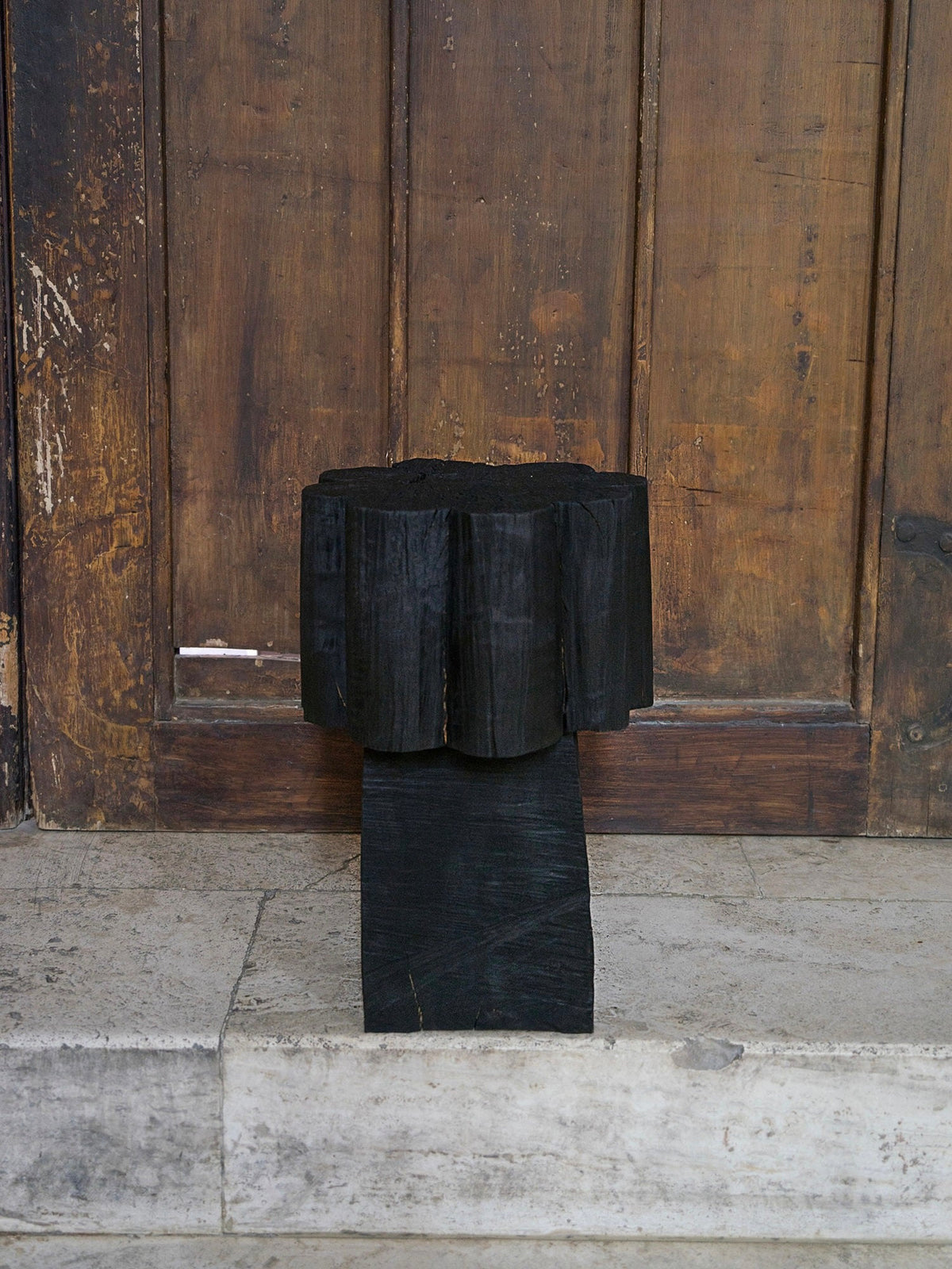 Burnt Black Coffee Tables/Stools — detail view