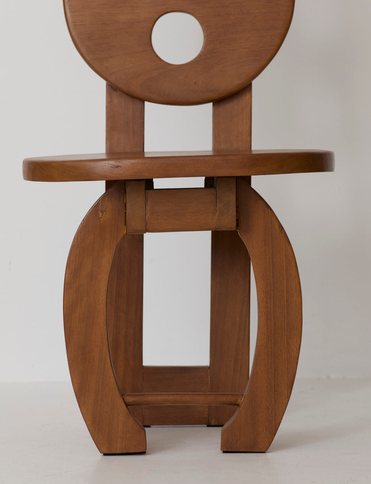 Heavy Sculptural Artisanal Chair in Solid Exotic Wood — view 10