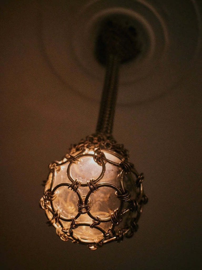 Single-Pendant 'Chainmail Droplet' Chandelier — alternate view