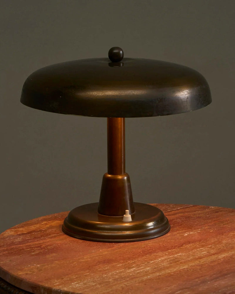Stunning Italian Table Lamp in Patinated Brass 1950s by ORNAMENTUM | The Oblist