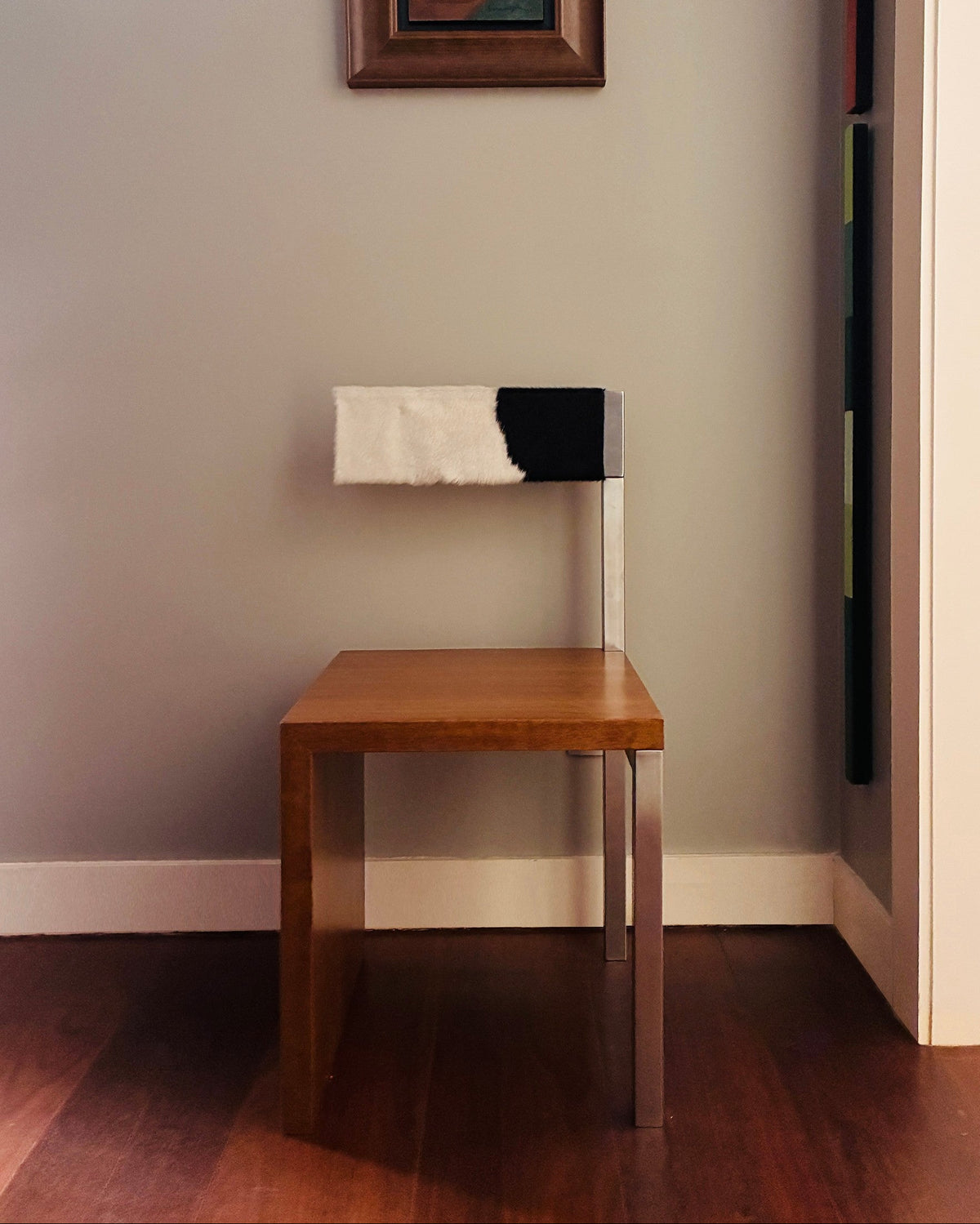 Stainless Steel and Brazilian Freijó Wood H04 Chair  — detail view