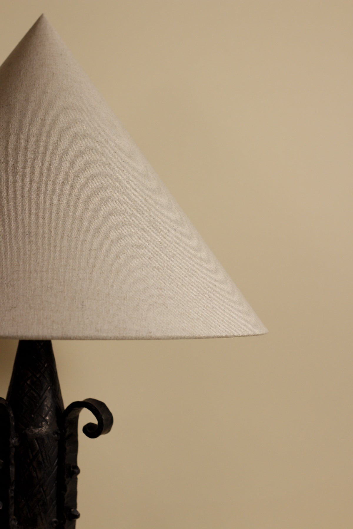 Art Deco Hand-Forged Lamp — side angle