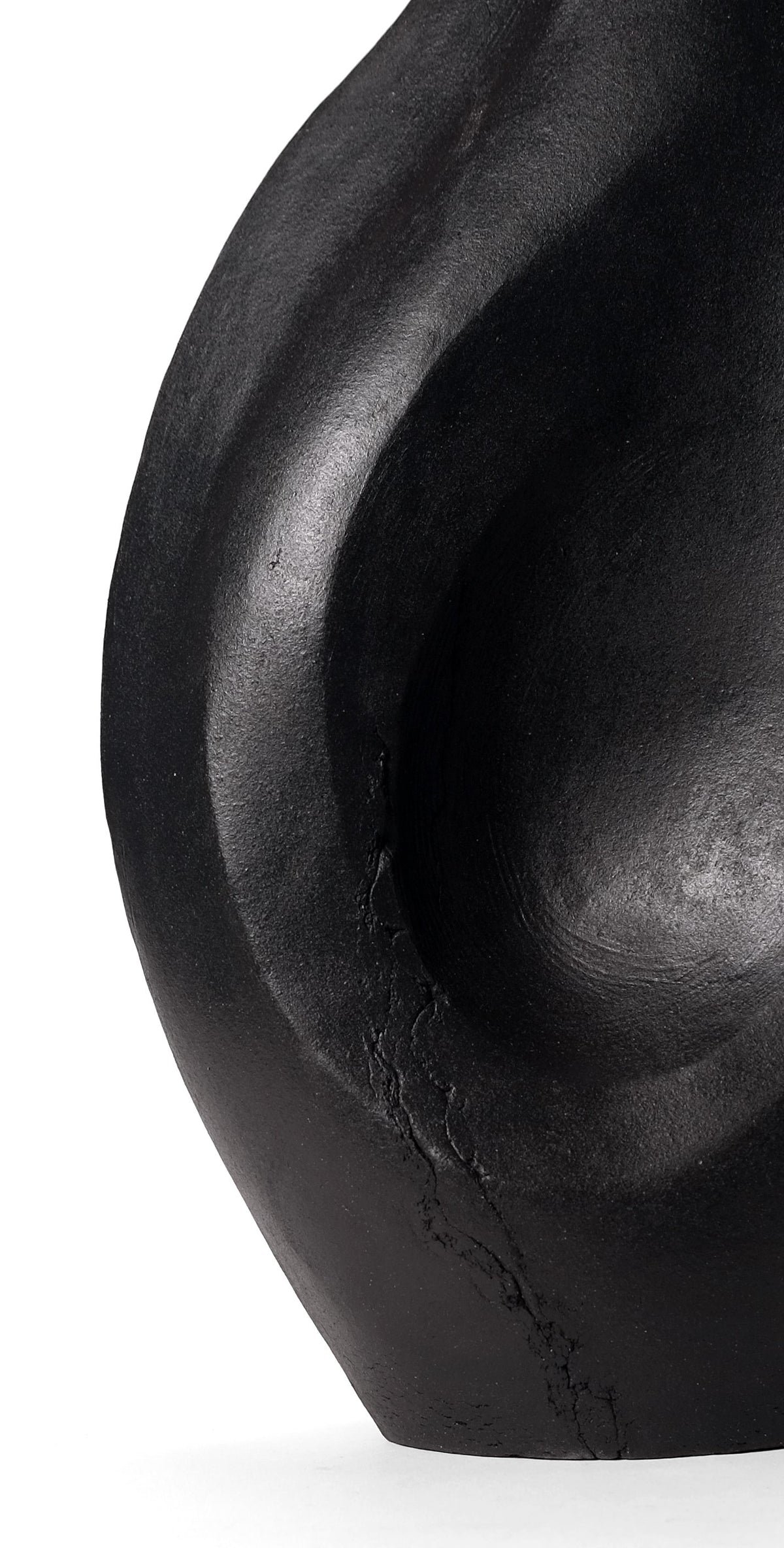 Waizu - Mid Century Modern Vessel in Black Stoneware — lifestyle setting