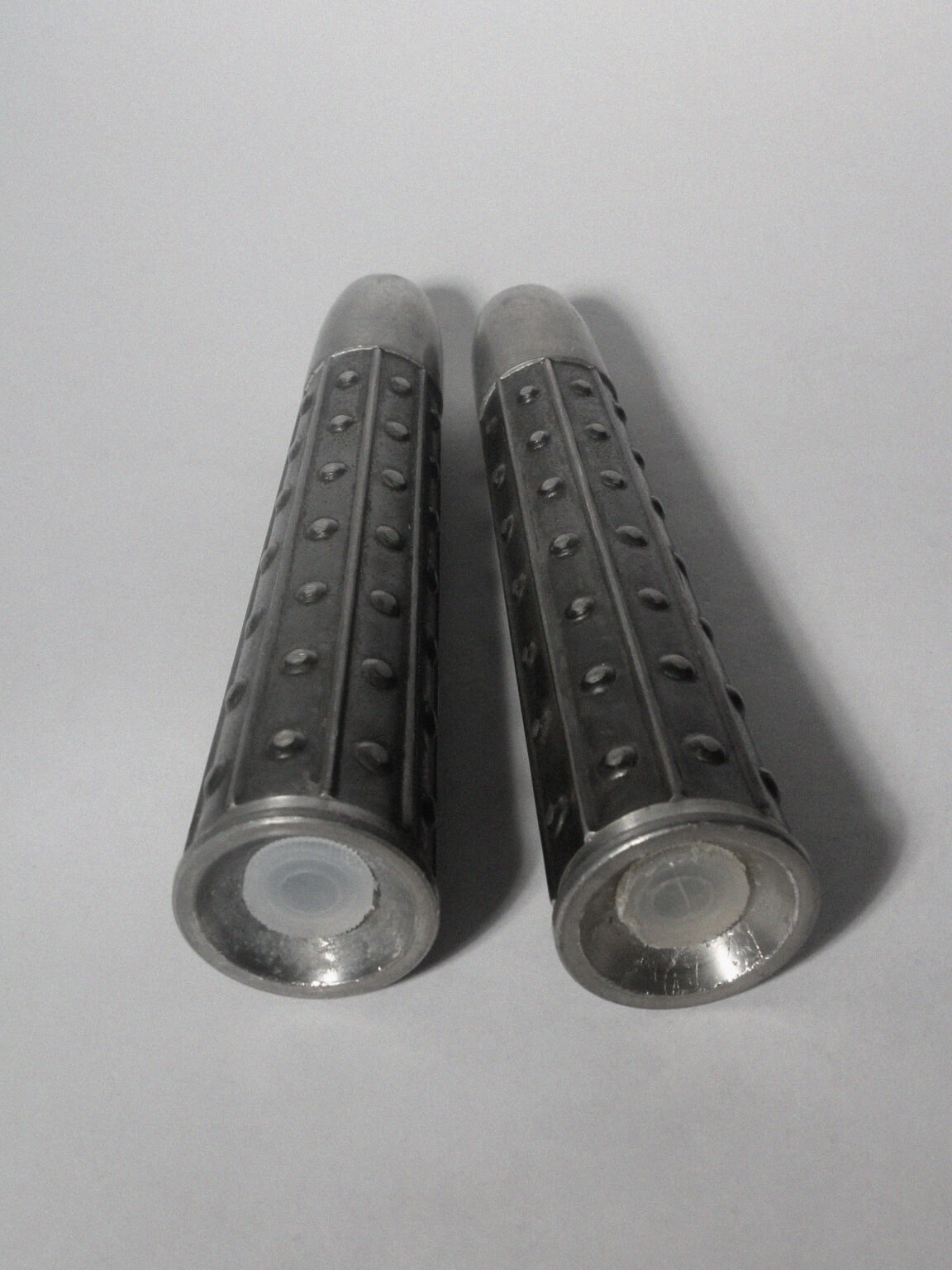 Brutalist Salt And Pepper Pewter Shakers Set, 1940s, Norway — lifestyle setting