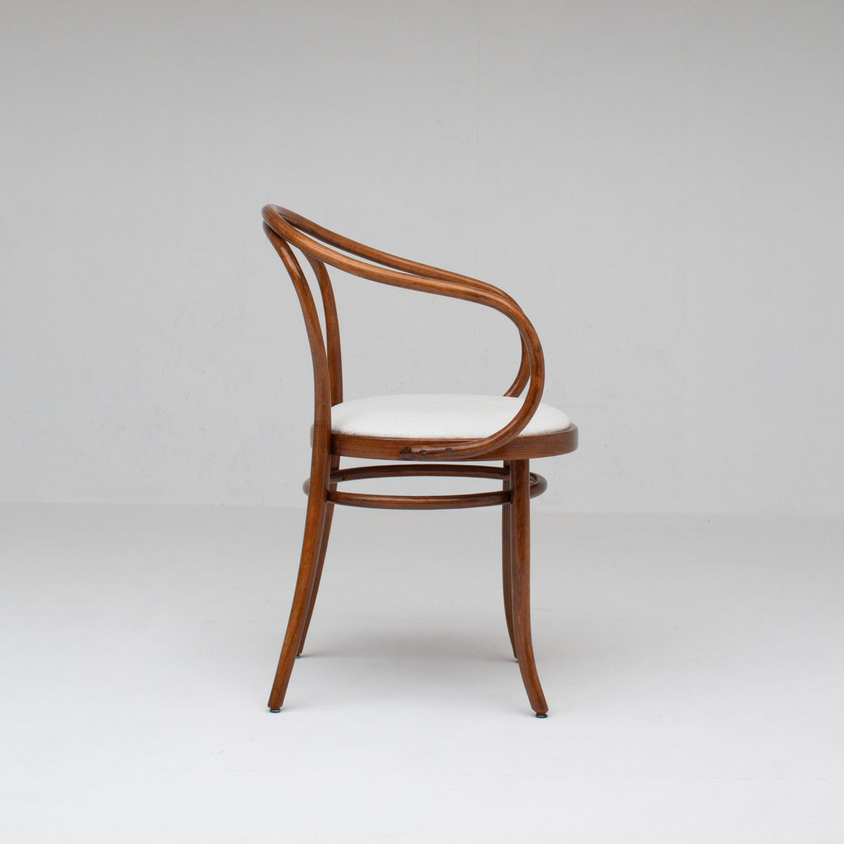 Set of Four Thonet Bentwood Armchairs in Walnut with Bouclé Upholstery — alternate view
