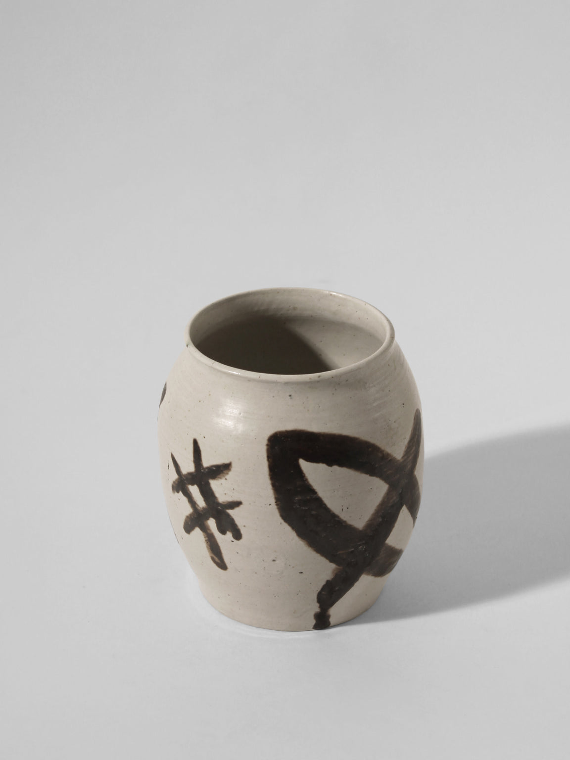Ceramic Painted Vintage Vase — side angle showing hand-painted design