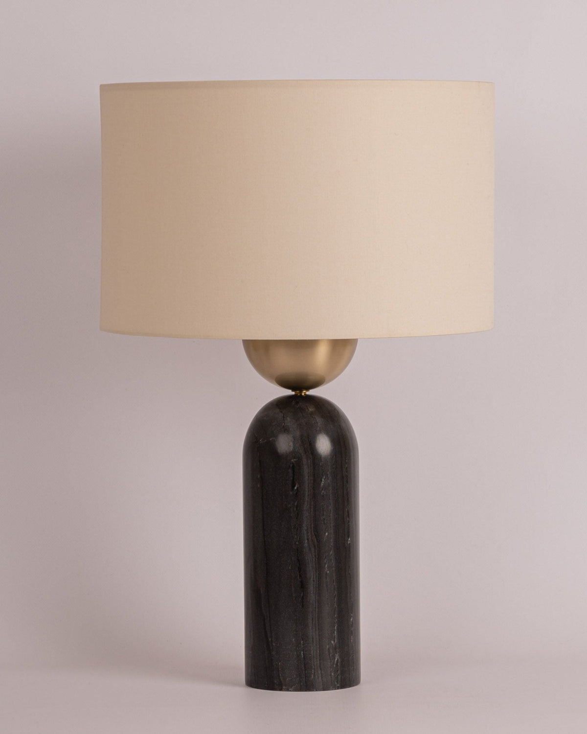 'Peona' Table Lamp in Black Marble — side angle