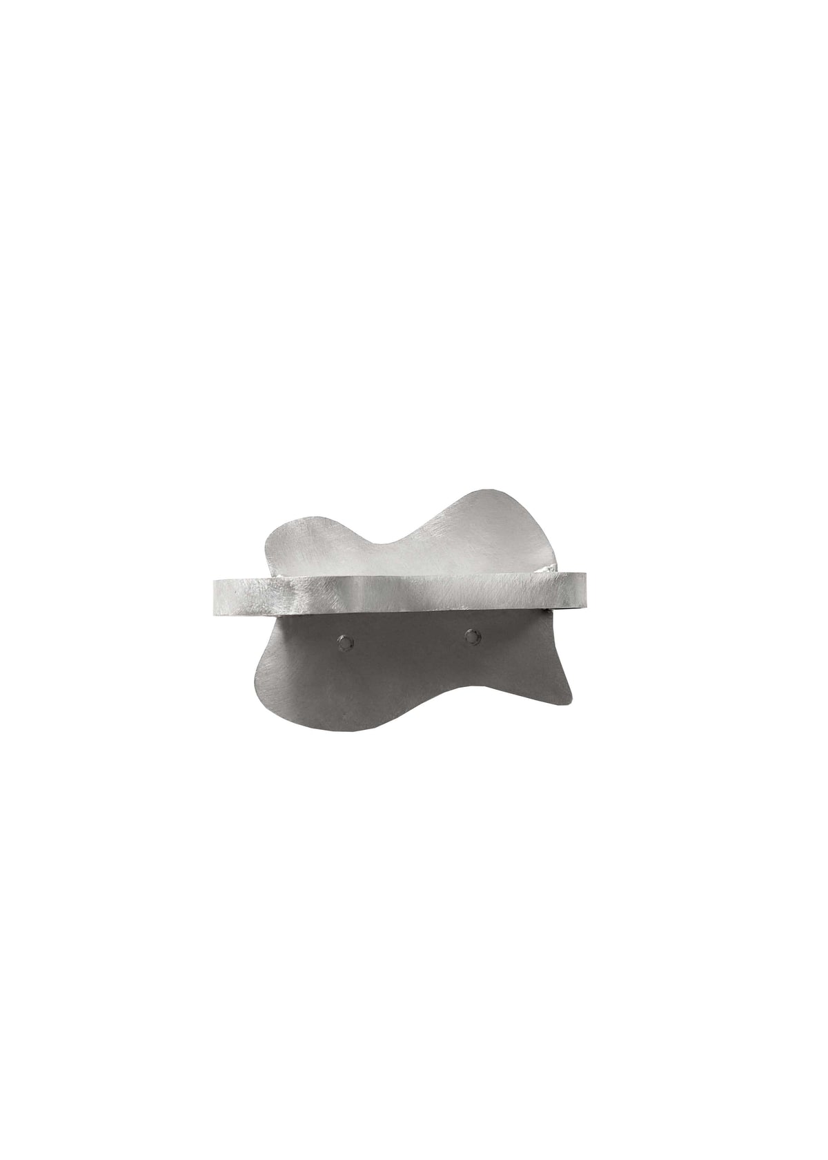 Small Shelf — front view of textured metal surface