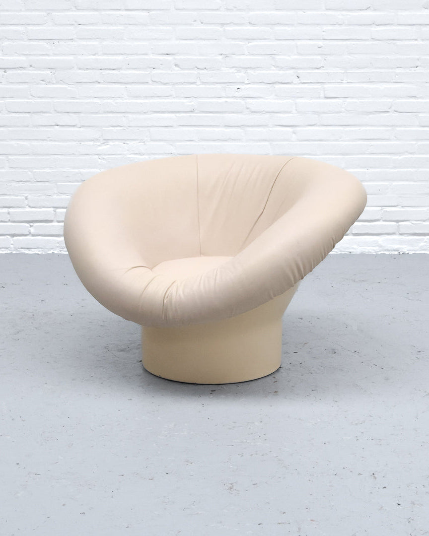 Cream leather Krokus armchair by Lennart Bender 1960s vintage