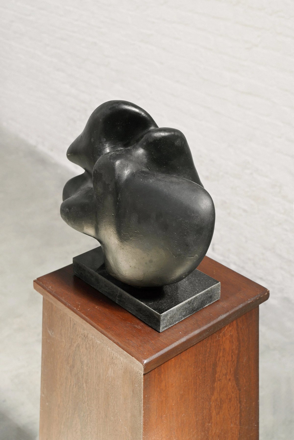 Abstract Black Terracotta Sculpture, 1960's — close-up