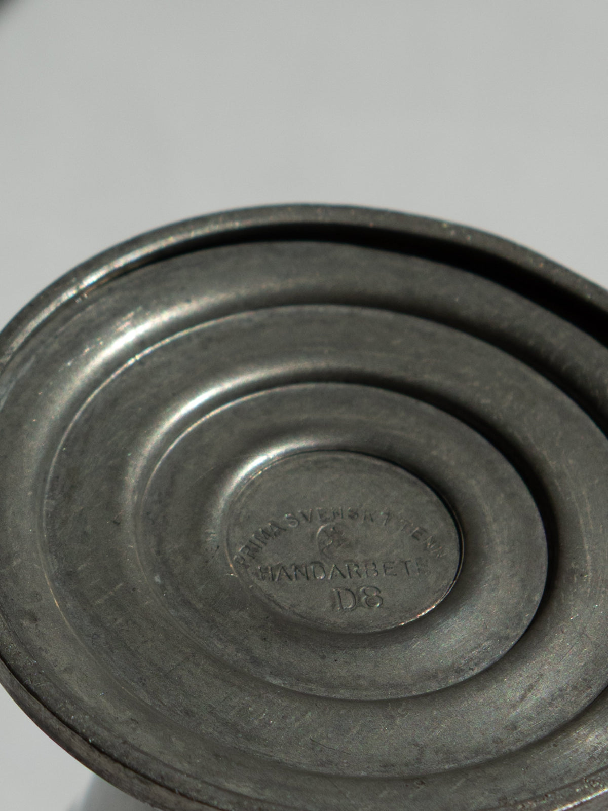 Swedish Grace Pewter Trumpet Vase by Prima Svenskt Tenn, 1930 — side angle