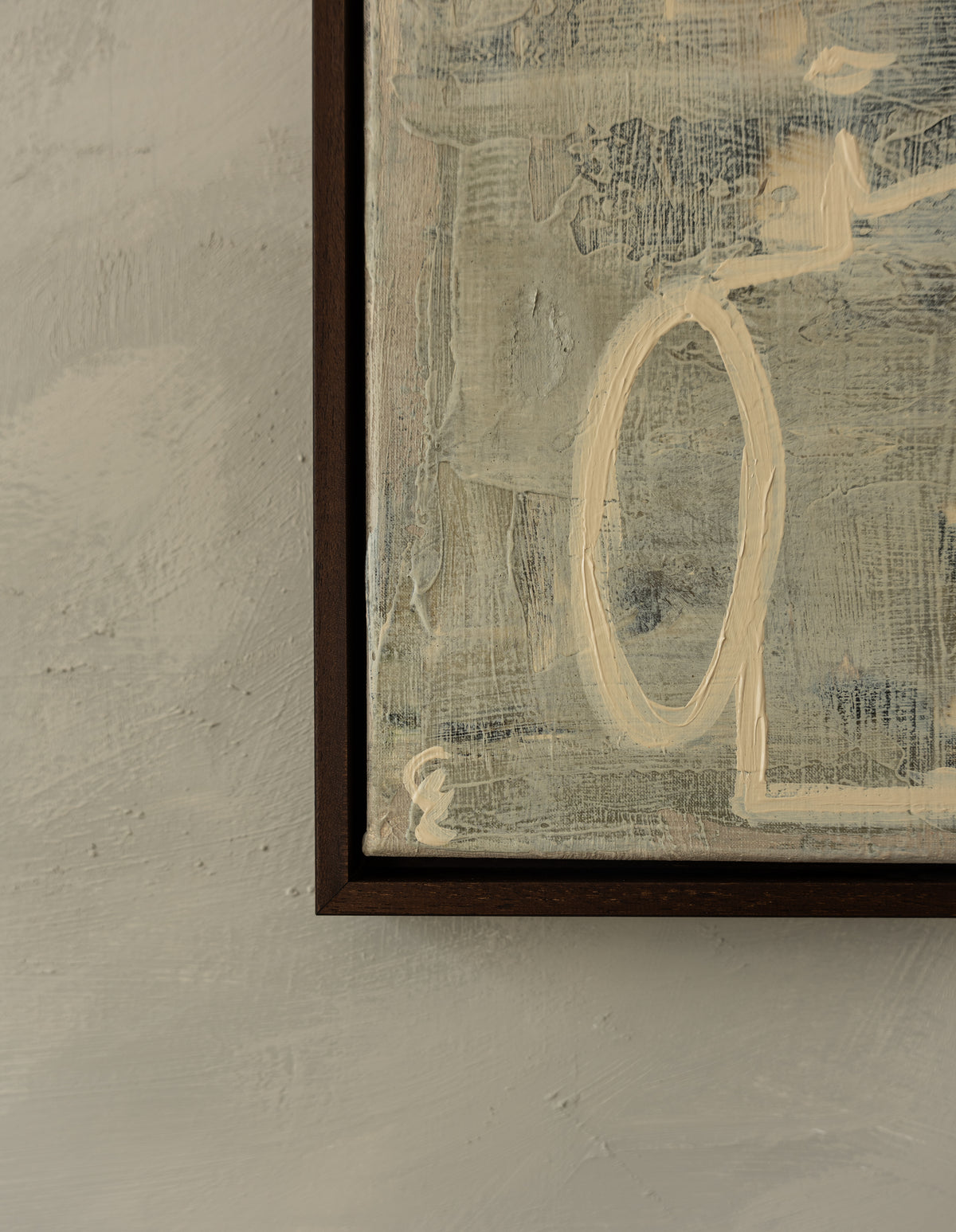 Abstract mixed media painting detail showing textural brushstrokes