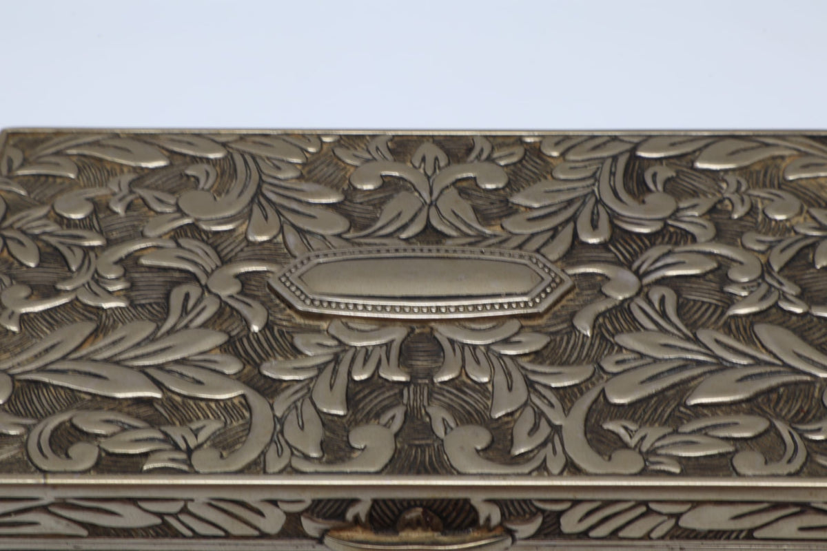 Mid-Century Silver-Plated Repousse box (c. 1970–1980) — lifestyle setting