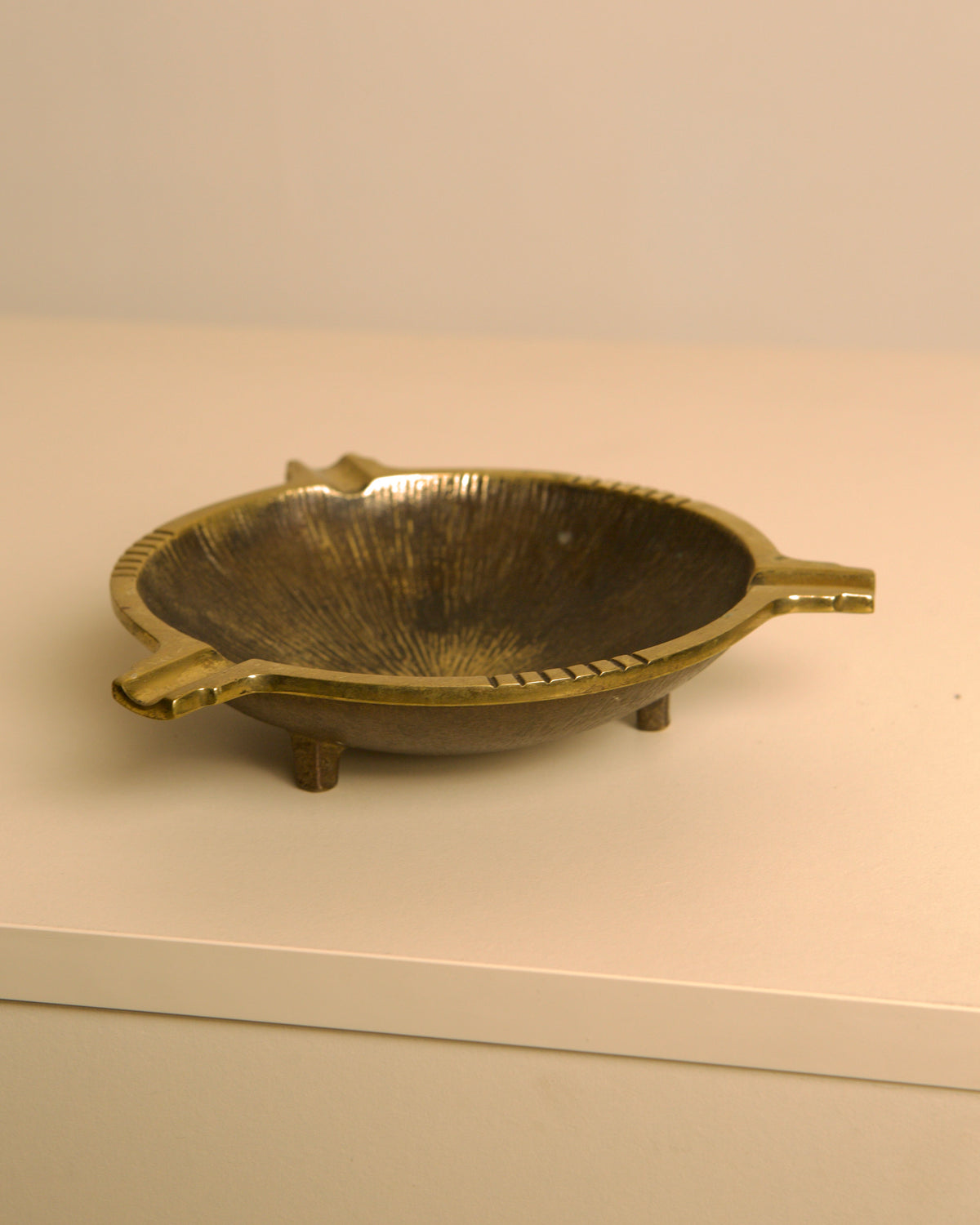 Italian bronze ashtray, 1940s — lifestyle setting