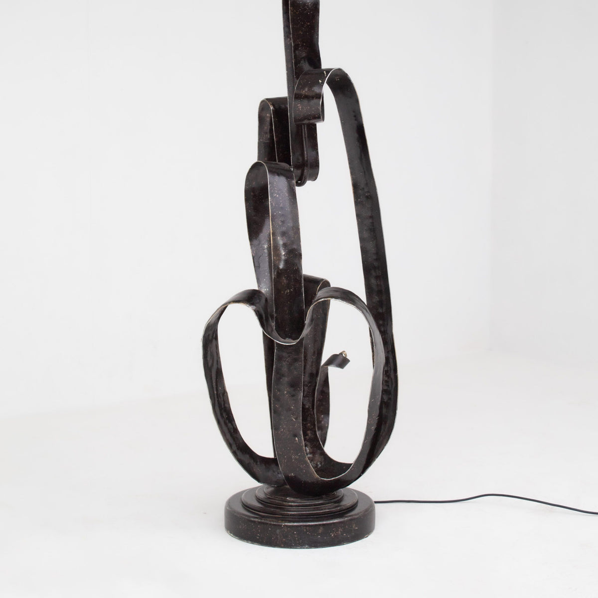 Sculptural Wrought Iron Standing Lamp — close-up