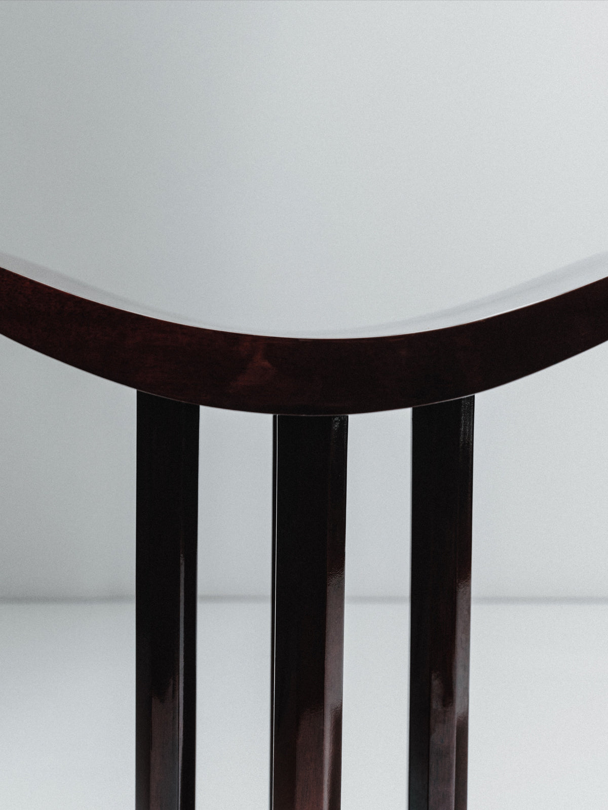 Curule Stool, Art Deco Style, Varnished Wood, Late 20th Century, France — close-up