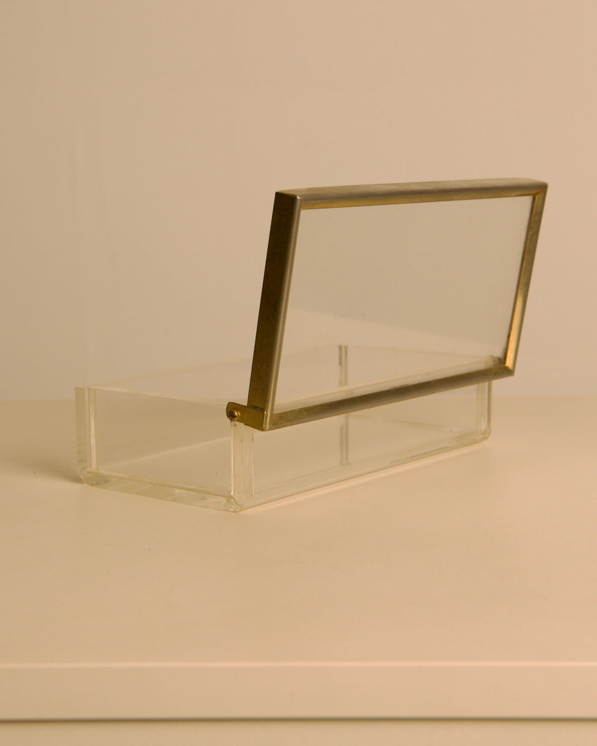 talian rectangular plexiglass box with metal trim, 1970s — alternate view