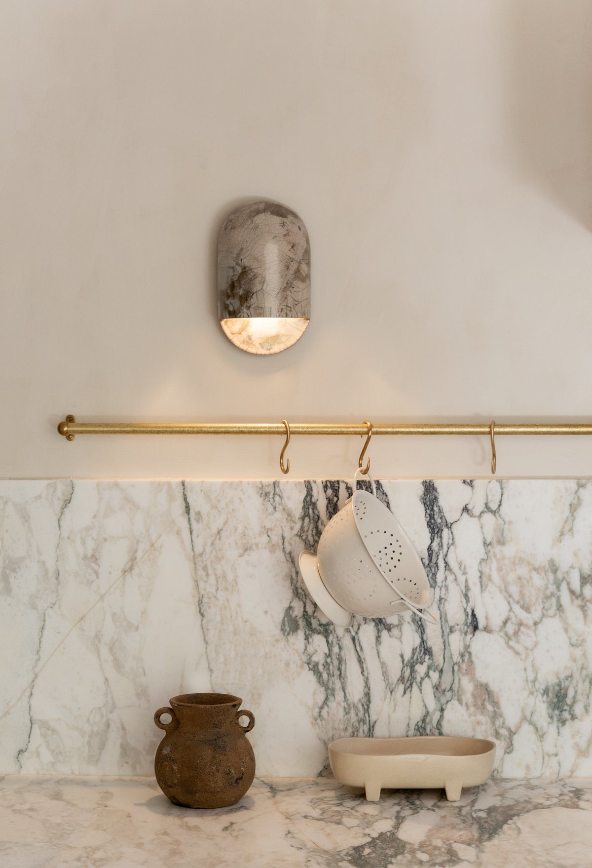 Tera Sconce Raku — side angle