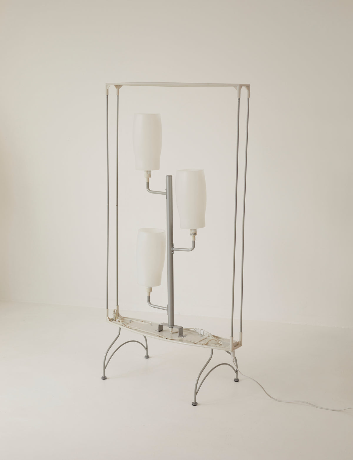 Vintage Dimmable Light Screen / Floor Lamp / Room Divider in Removable Fabric C. 2000 — side angle