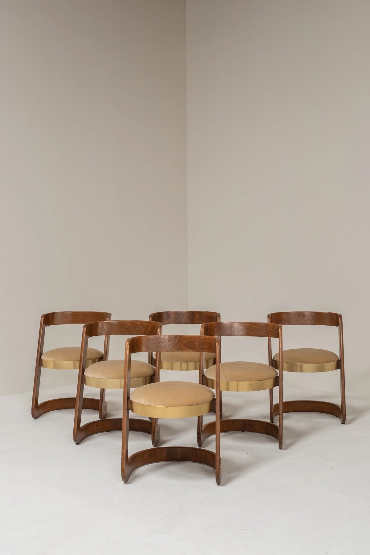 Set of 6 Willy Rizzo Dining Chairs by Mario Sabot, Italy, 1970s — lifestyle setting