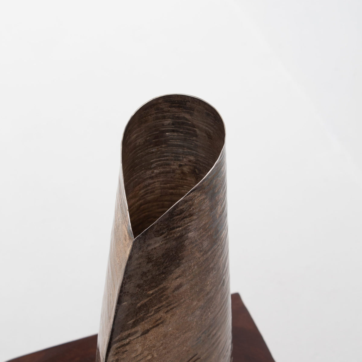 Jordan Sheffield Collection Silver Plated Vase — side angle showing textured silver finish