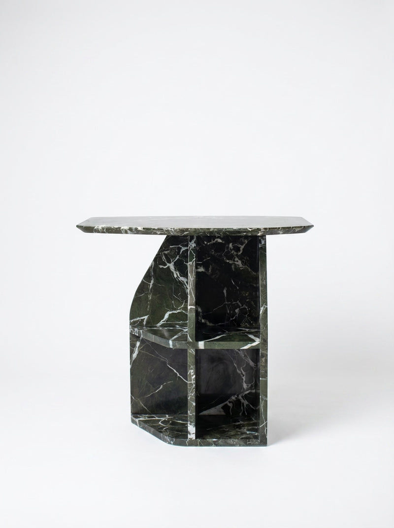 MATERA Side table in marble Verde Lepanto by MERCOEUR EDITION | The Oblist