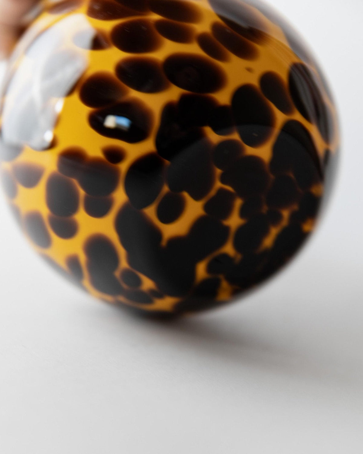 Vintage 1990s Murano Glass Vase, Yellow Art Glass with Brown Dots, Postmodern Italian Design, Sculptural Flower Vase, Elegant Gift Idea — view 9