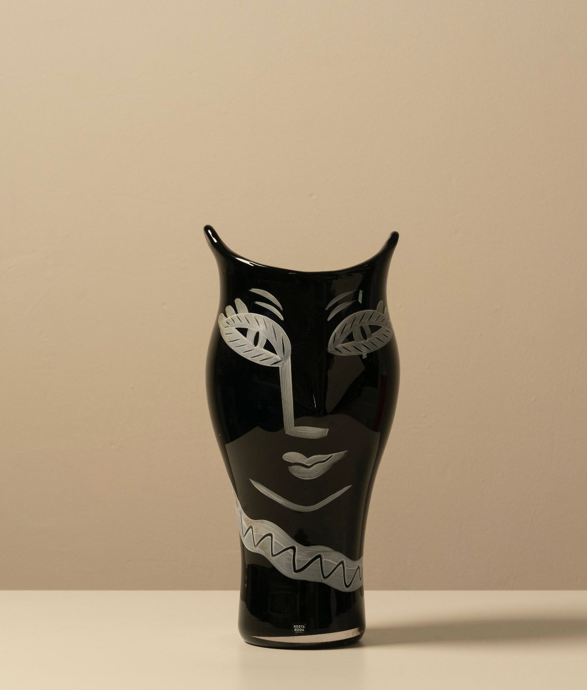 Kosta Boda Vase in Glass by Les Objets Amsterdam | The Oblist — black glass with silver accents