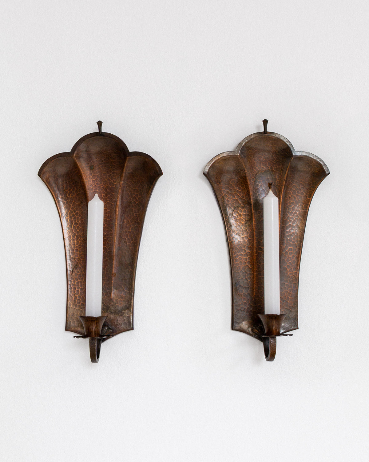 Pair of Swedish Art Deco Copper Wall Sconces, 1930s by Spigel | The Oblist — handcrafted copper finish