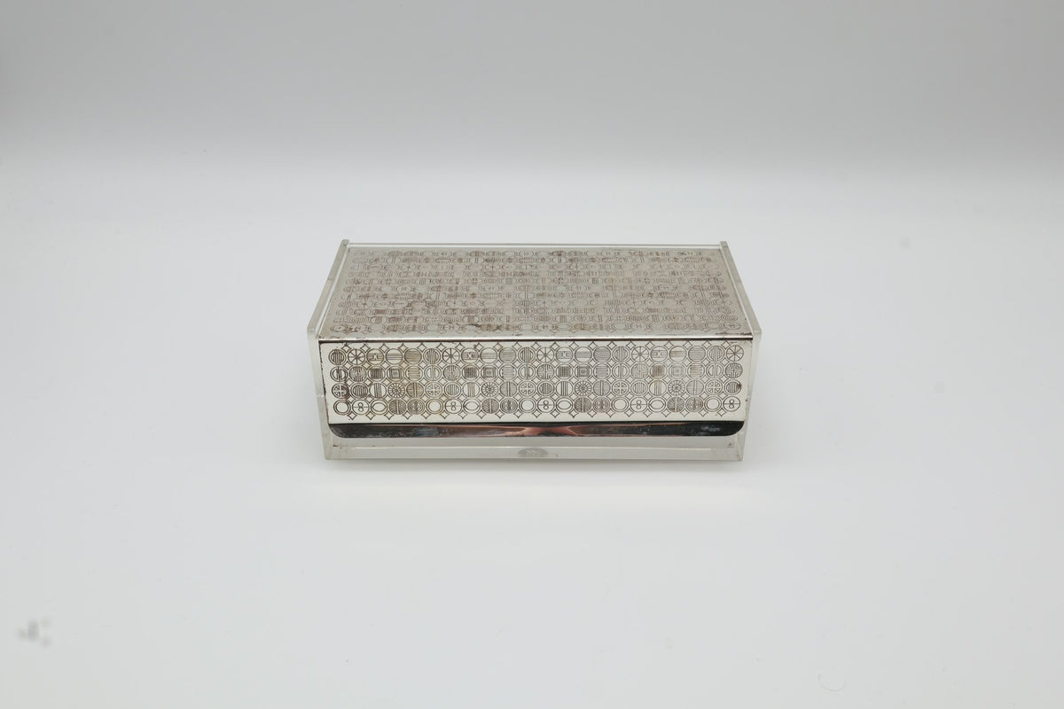 Mid-Century Modern Plexiglas & Silver-Plated Box by Sigrid Kupetz for WMF – Germany, 1960s — side angle