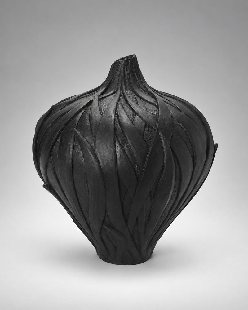 Contemporary Sculpture in Ceramic - MidNight Garden Collection - No 122 by Beverly Morrison - Sculptor