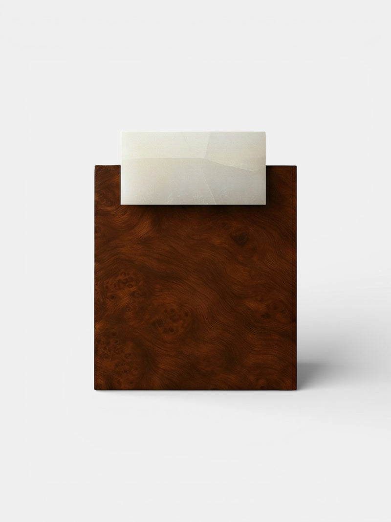 Gaia Burl Wood and White Onyx End Table by Marbera | The Oblist