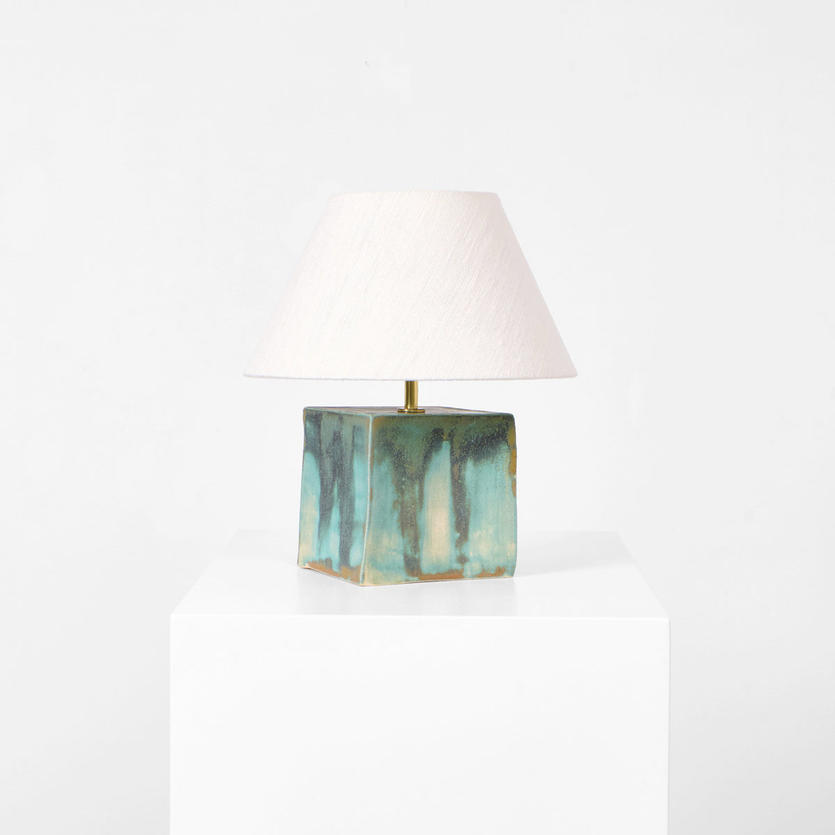 Arouca - handmade blue ceramic table light — in context